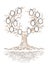 Vector graphic genealogical branchy tree