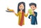 Vector Graphic Illustration of Boy and Girl