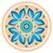 Vector graphic illustration of colorful and luxurious crystal design Mandala.