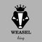 Vector graphic illustration, ferret head with crown. suitable for logo, business, weasel king.