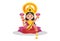 Vector graphic illustration of goddess Lakshmi