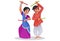 Vector graphic illustration of Indian Gujarati Couple