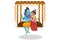 Vector graphic illustration of Lord Shiva and Goddess Parvati