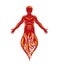 Vector graphic illustration of muscular human, self. The sun God