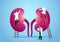 Vector graphic illustration of team of doctors diagnose human kidney