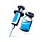 Vector graphic illustration of vial and medical syringe for injections. Children scheduled vaccination theme