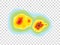 Vector graphic of infrared rays with hot spots spectrum on transparent background. Concept design for Mapping of predicted