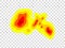 Vector graphic of infrared rays with hot spots spectrum on transparent background. Concept design for Mapping of predicted