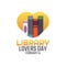 Vector graphic of library lovers day