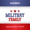 Vector graphic of military family appreciation month good for military family appreciation month celebration.