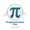 vector graphic of Pi Approximation Day good for Pi Approximation Day celebration. flat design. flyer design.flat illustration