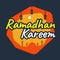 Vector graphic of Ramadhan greeting card. With black, orange, white and yellow color scheme.