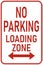 Vector graphic of a red usa No Parking, Loading Zone MUTCD highway sign. It consists of the wording No Parking, Loading Zone