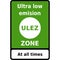 Vector graphic road sign for the entry to a ULEZ (Ultra low emission zone) and that it is operating at all times