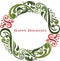 Vector graphic scroll holiday wreath.