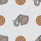 vector graphic seamless pattern with african elephant