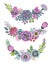 Vector graphic set with beautiful, floral wreaths.