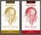 Vector graphic set of labels for white and red wines with vine elements