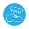 Vector Graphic of Shoe Polishing - Blue Monochrome Style