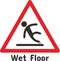 Vector graphic of wet floor sign. the sign of the person who slipped