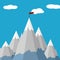 Vector graphics, flat style. Business concept. Mountains