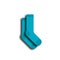 Vector graphics. Sketches of clothing and accessories. Cyan socks. Socks for adults and children. Isolated