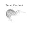 Vector graphics symbol of New Zealand bird Kiwi