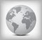 vector gray globe icon on light gray