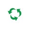 Vector green arrows recycle icon zerowaste concept