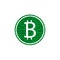 Vector Green Bitcoin Icon, Matrix Data Binary Code Texture.