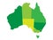 Vector green blank map of Australia