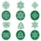 Vector green Celtic symbols icons Saint Patricks day