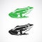 Vector of green frogs and black frog on white background. Amphibian. Animal. Frog Icon or logo. Easy editable layered vector