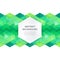 Vector green geometric layout template on white background with space in hexagon.