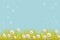 Vector green grass, daisy chamomile background