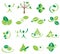 Vector green leaves logo icons, ecology symbol set, environment, organic symbols