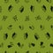 Vector Green Little Squirrels Ink seamless background pattern