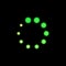 Vector Green Loader Icon, Neon Light Bright Color, Circle Shape Glowing.