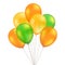 Vector Green Orange Yellow Balloons Set Isolated on Background