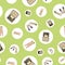 Vector green painting tools and brush background pattern
