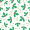 Vector green, red holly berry and mistletoe holiday seamless pattern background. Great for winter themed packaging