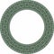 Vector green round Byzantine border, frame. Circle Greek pattern, Drawing of the Eastern Roman Empire.