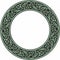 Vector green round oriental ornament. Arabic patterned circle of Iran, Iraq, Turkey, Syria.