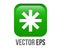 Vector green rounded square bullet sparkle Eight Spoked Asterisk point icon