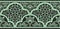 Vector green seamless oriental national ornament. Endless ethnic floral border, arab peoples frame.