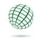 Vector green striped globe