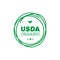 Vector green tags and badges with words and phrases on white background. USDA ORGANIC. Perfect for your business. Vector