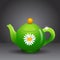 Vector green teapot