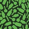 Vector green textured alchemic bottles seamless pattern on the dark background