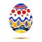 Vector greeting card Happy Easter, watercolor colourful easter egg with shadow